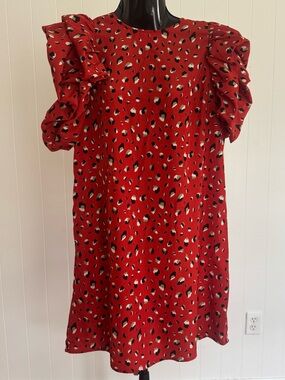 THML Red Leopard Print Top